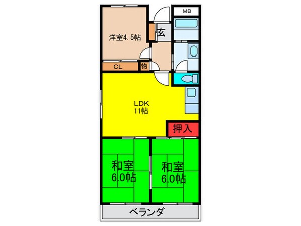 エレガントライフ忍ヶ丘の物件間取画像